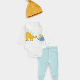 Printed Onesie with Pants & Cap Set-50