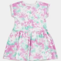 Tie & Dye Print A-Line Dress-image-50