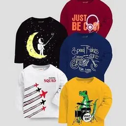 kuchipoo Pack of 5 Graphic Print T-Shirts-picture-29