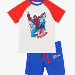 Spiderman Print T-Shirt with Shorts-picture-26