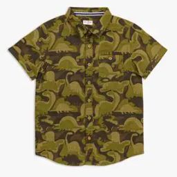 Novelty Print Shirt with Spread Collar-image-16