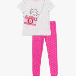 Graphic Print T-Shirt & Joggers Set-36