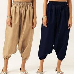 Women Pack of 2 Relaxed Fit Flat-Front Harem Pants-picture-24