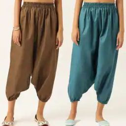 Women Pack of 2 Relaxed Fit Flat-Front Harem Pants-image-98