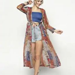 Floral Print Long Shrug-10