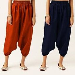 Women Pack of 2 Relaxed Fit Flat-Front Harem Pants-image-56
