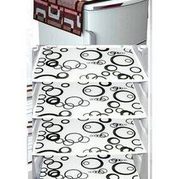 Set of 5 Geometric Print Refrigerator Cover with Mats-image-2