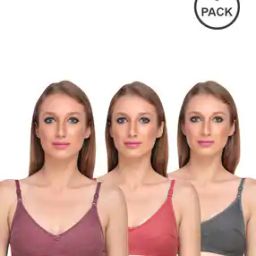 Pack of 3 Non-Padded Cotton Bras-image-83