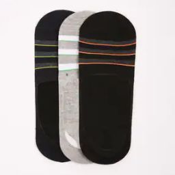 Pack of 3 Striped Everyday No Show Socks-image-117