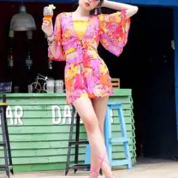 Floral Print Shrug with Knot-Front-image-57