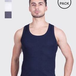 Pack of 4 Textured Sleeveless Vests-14