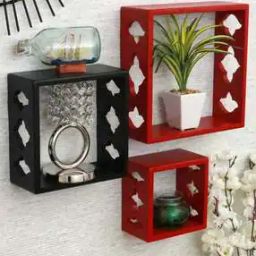 Set of 3 Cube Wall Shelves-10