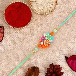 Floral Beaded Silk Thread Tie-Up Rakhi-image-22