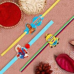 Set of 3 Spider Minions Babhubali Cartoon Tie-Up Rakhi-image-53
