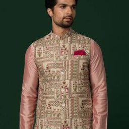 Men Sleeveless Regular Fit Nehru Jacket-image-88