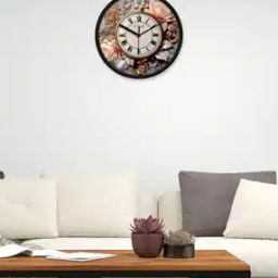 Floral Print Round Wall Clock-17