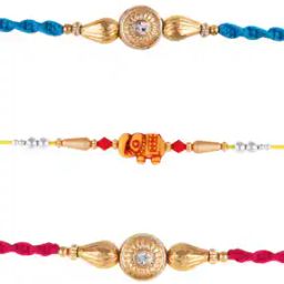 Set of 3 Pearl-Studded Tie-Up Rakhis-17