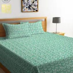 250 TC Set of 2 Striped King Bed Cover with Pillow Covers-image-7