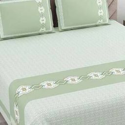 Green Oasis Pure Cotton King Size Double BedSheet-image-60