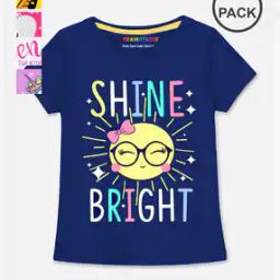 Girls Pack of 5 Printed Regular Fit T-Shirts-picture-47