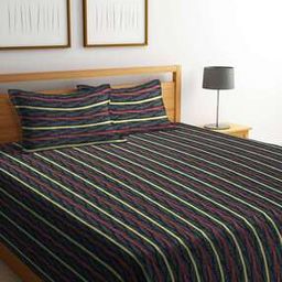 Striped King Size Bedcover with Pillow Covers -picture-43
