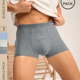 Men Pack of 3 Striped Trunks with Elasticated Waist-picture-20