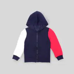 Boys Colourblock Regular Fit Zip-Front Hoodie-image-69