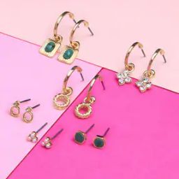 Set of 6 Studs & Hoop Earrings-image-1