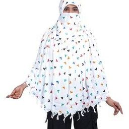 Women Heart-Shaped Print Scarf with Tassels-image-74
