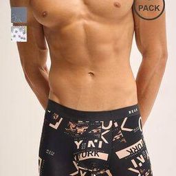 Men Pack of 3 Trunks with Elasticated Waistband-10