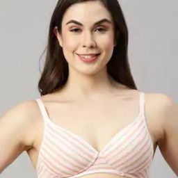 A039 Striped Padded Wirefree T-shirt Bra-image-57