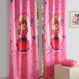 Eyelet Graphic Print Door Curtain-48