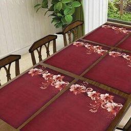 revexo Set of 6 Floral Print Rectangle Placemats-picture-13