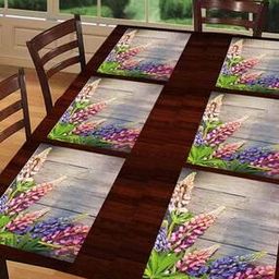 revexo Set of 6 Floral Print Rectangle Placemats-picture-15