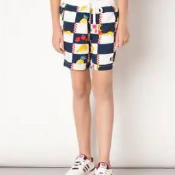 Printed Shorts with Elasticated Drawstring Waist-image-65
