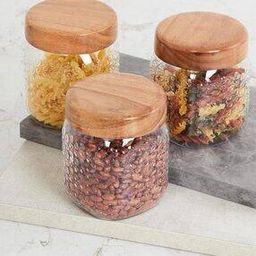 Set of 3 Elfin Sheesham Wood Pet Jars-45