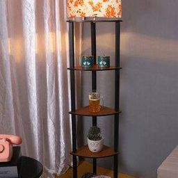 Floral Print Shelf Floor Lamp-image-21