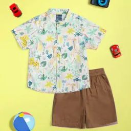 nauti nati Boys Graphic Print Shirt & Shorts Set-picture-33