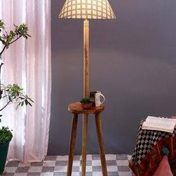 Checked Wooden Floor Lamp -image-78
