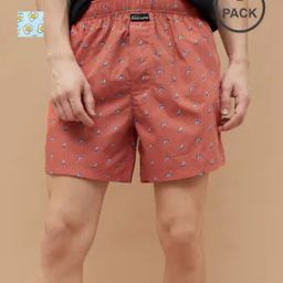 Pack of 2 Men Printed Boxers with Elasticated Waist-image-86