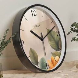 Leaf Print Round Wall Clock-30