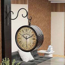 Tic-Toc Movement Double Sided Hanging Wall Clock-picture-2