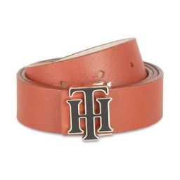Leather Reversible Belt with Logo Buckle Closure-picture-1