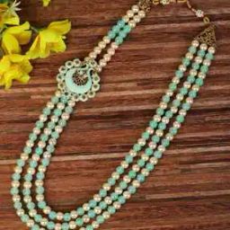 Women Multistrand Mala with Brooch-36
