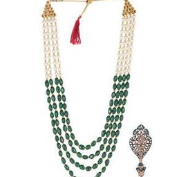 Women Multistrand Mala with Brooch-39