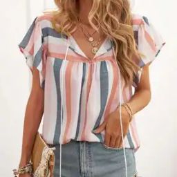 Striped Top with Neck-Tie-picture-21