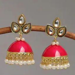 EHC103-Beaded Kundan-Studded Jhumkas-46