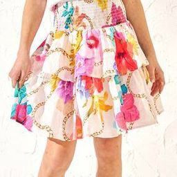 Girls Floral Print Tiered Skirt-image-34