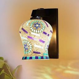 Wooden Wall Lamp With Mosaic Glass       -19