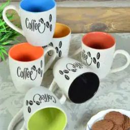 Set of 6 Typographic Print Ceramics Mugs-image-34